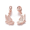 Brass Micro Pave Clear Cubic Zirconia European Dangle Charms ZIRC-I036-23RG-1