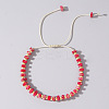 Adjustable Retro Boho Vintage Square Dyed Natural Imperial Jasper Braided Bead Bracelets for Women Men RP7679-6-1
