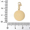 304 Stainless Steel Flat Round with Star Pendant Decoration STAS-S165-18G-3