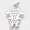 Brass Micro Pave Cubic Zirconia Pendants KK-I614-062-3