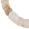 Natural White Agate Hexagon Prism Graduated Beaded Necklaces for Women Men NJEW-K388-03S-2