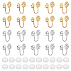 20Pcs 2 Colors Brass Clip-on Earring Converters Findings KK-BC0014-96A-1