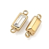 Birthstone 304 Stainless Steel Rhinestone Connector Charms STAS-L022-576G-02-2