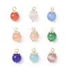 Cat Eye with Brass Pendants PALLOY-JF04270-1