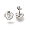 304 Stainless Steel Micro Pave Clear Cubic Zirconia Stud Earrings EJEW-H018-02P-05-1