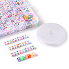 DIY 26 Letter Acrylic Beads Stretch Bracelets Kits for Children's Day DIY-LS0001-04-2