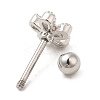 Brass Micro Pave Clear Cubic Zirconia Stud Earrings LS-EJEW-L265-02P-2