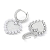 Heart Rack Plating Brass Cubic Zirconia Hoop Earrings with Plastic Pearl Beads EJEW-K245-06P-2