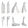 8Pcs 4 Styles Haircut Theme Brass Pendants KK-ME0001-46-1