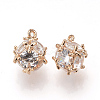 Brass Cubic Zirconia Charms ZIRC-T003-20KC-2