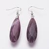 Natural Amethyst Dangle Earrings EJEW-G218-A03-1