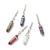 Natural Mixed Stone Double Terminal Pointed Pendants PALLOY-JF01776-1