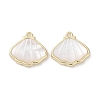 Brass Pave Shell Charms LS-KK-G491-41G-1