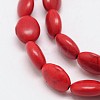 Dyed Synthetical Turquoise Oval Bead Strand G-P083-89-3