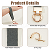2 Sets Zinc Alloy Nylon Rubber Keychains KEYC-HS0001-12B-4