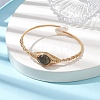 Natural Labradorite & Pearl Cuff Bangle BJEW-JB10119-03-2