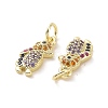 Brass Micro Pave Cubic Zirconia Pendants KK-E068-VF120-3