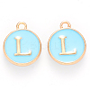 Golden Plated Alloy Enamel Charms ENAM-S118-04L-1