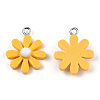 Opaque Resin Pendants LS-RESI-WH0037-01C-2