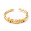 Constellation/Zodiac Sign Brass Cuff Rings RJEW-J074-05G-C-1