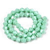 Opaque Solid Color Electroplate Glass Beads Strands EGLA-A039-P6mm-A20-3