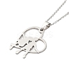 Non-Tarnish 201 Stainless Steel Cable Chain Heart with Couple Pendant Necklaces for Women LS-NJEW-U005-01P-1