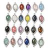 Natural & Synthetic Mixed Stone Faceted Horse Eye Connector Charms G-G181-07P-1