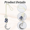 Nuggets Natural Quartz Crystal & Lapis Lazuli Pouch Pendant Decorations HJEW-WH20002-03E-6