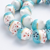 Handmade Printed Porcelain Beads PORC-G004-C02-3