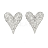Heart Clear Cubic Zirconia Stud Earrings EJEW-S235-02P-1