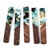Transparent Resin & Walnut Wood Big Pendants RESI-TAC0017-70-A02-1