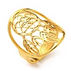 Adjustable 304 Stainless Steel Woven Web/Net with Feather Ring RJEW-F149-05G-1