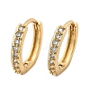 Clear Cubic Zirconia Huggie Hoop Earrings EJEW-L231-41G-01-3