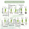 24Pcs 8 Styles Dog Theme Acrylic & Alloy Pendant Locking Stitch Markers HJEW-SC00099-2