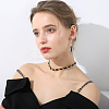 4 Pairs 4 Colors Glass Teardrop with Spiral Pattern Dangle Earring EJEW-FI0001-07-5