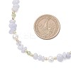Natural Blue Lace Agate Chip & Dyed Natural Malaysia Jade & Synthetic Hematite & Shell Pearl Bead Necklace & Bracelets Sets SJEW-JS01377-3