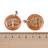 Natural Red Aventurine Flat Round Pendants G-Q188-01P-06-3