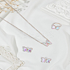 Butterfly Alloy Glass Pendant Necklaces & Stud Earrings & Rings Sets for Women SJEW-LP0001-25A-3