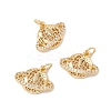 Brass Micro Pave Clear Cubic Zirconia Charms X-KK-G415-33G-1