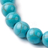 Round Synthetic Turquoise Beaded Stretch Bracelets BJEW-JB10269-04-3