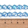 Electroplate Transparent Glass Beads Strands GL-CBA7A17-02A-07-3