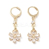 Rack Plating Golden Brass Dangle Leverback Earrings EJEW-A030-01K-G-1