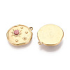 304 Stainless Steel and Rhodochrosite Pendants STAS-T072-08G-2