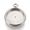 Tarnish Resistant 304 Stainless Steel Pendant Cabochon Settings LS-STAS-K202-03D-P-1