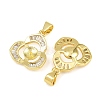 Brass Micro Pave Clear Cubic Zirconia Peg Bails Pin Pendants KK-CBA6A75-06G-2