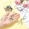 7Pcs 7 Colors Alloy Moon with Star Pendant Keychains KEYC-FS00045-5