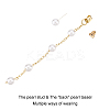 1 Pairs ABS Plastic Imitation Pearl Beaded Tassel Dangle Stud Earrings EJEW-AN0001-52-3
