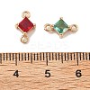Brass Pave Glass Connector Charms FIND-XCP0003-38-3