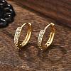Clear Cubic Zirconia Huggie Hoop Earrings EJEW-L231-41G-01-1
