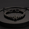 304 Stainless Steel Braided Beads Bracelets WG0F93D-09-1